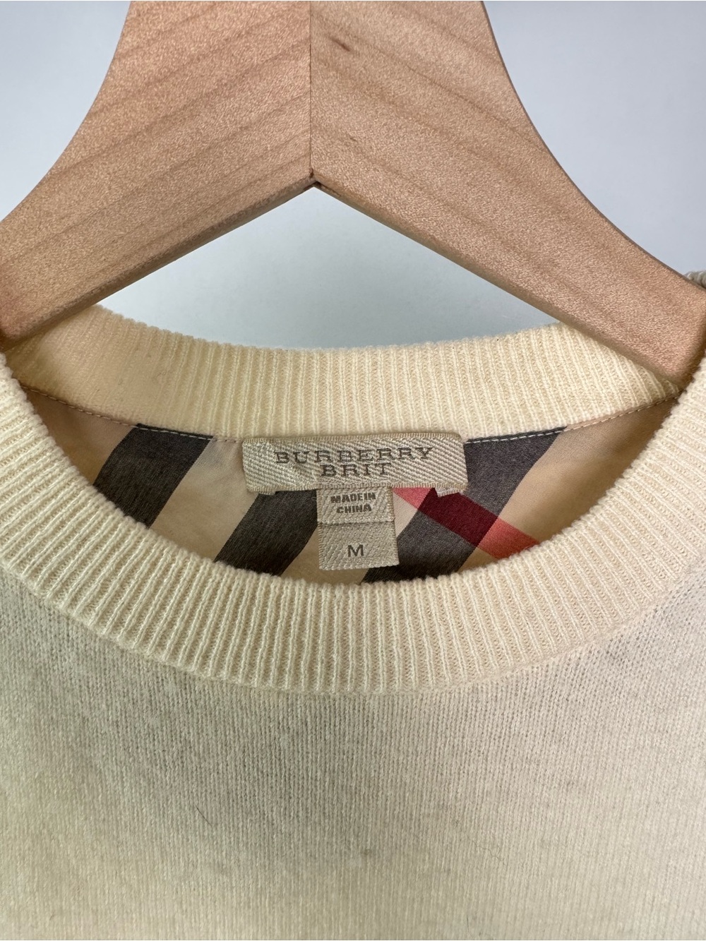 Burberry Brit Fox Intarsia Wool Cashmere Sweater Cream Size M - Picture 5 of 10